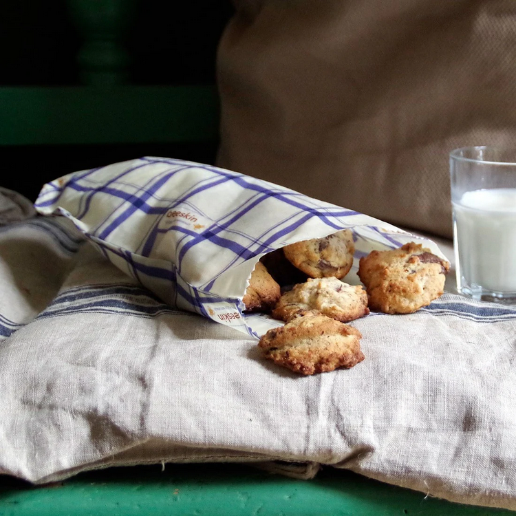 beeskin klein lunchzakje (S) - Victoriaanse bloem 4 Bijenwasdoek snackzakje moet koekjes