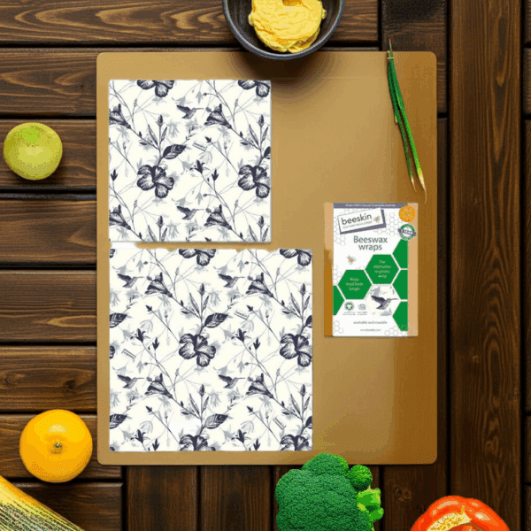 beeskin set bijenwasdoeken (M/L) motief kolibrie - Afbeelding 2