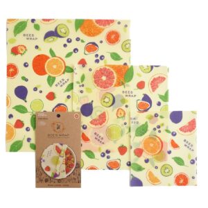 Bee’s wrap® set bijenwasdoeken met vers fruit motief