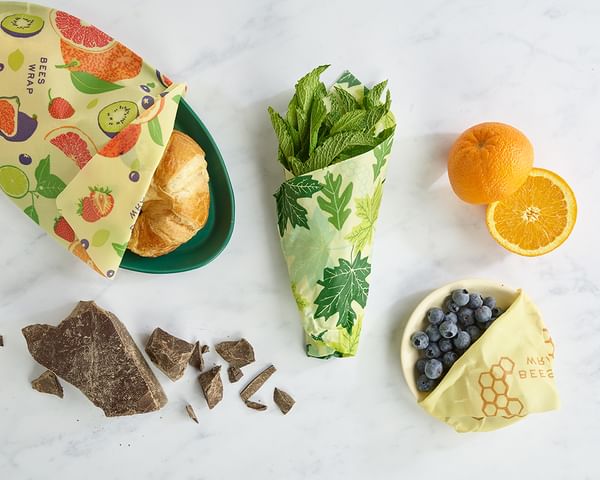 De bijenwasdoek als vervanger voor wegwerpfolie 1 Variatie pakket bijenwasdoeken