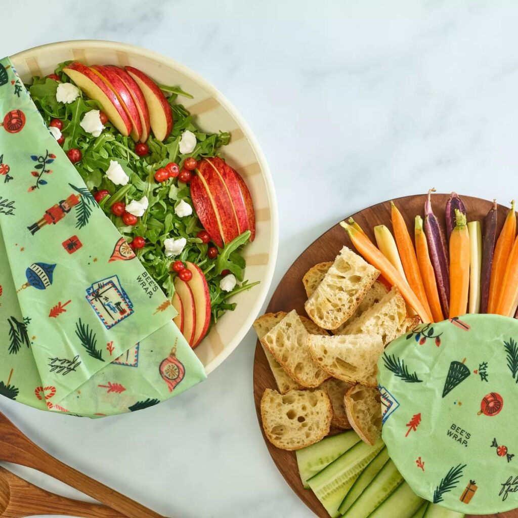 Stressvrij aan het kerstdiner beginnen 2 Kerstdiner Bee's Wrap Holiday Buzz 3-pack assorted - Medium