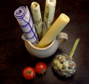 beeskin rollen bewaren in een vaas of pot