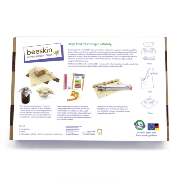 Beeskin geschenkset achterkant doos
