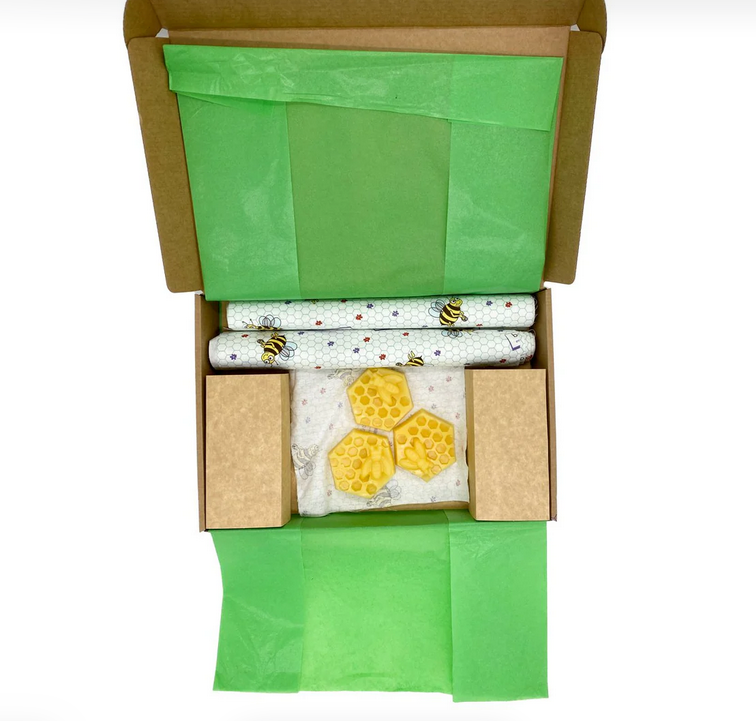 beeskin DIY kit met stof en 120 gram bijenwasmengsel 2 Inhoud DIY bijenwasdoekenset