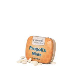 Propolis mintjes in een metalen blikje