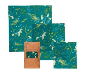 Bee’s wrap® oceaan print set van 3