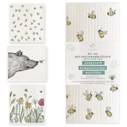Ligarti vaatdoekenset bijen en bloemen