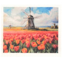 Tulpenveld met molen